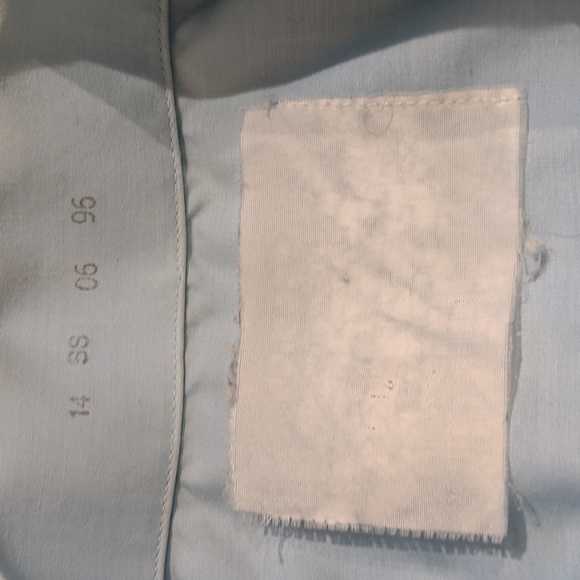 Vintage baby blue military button front shirt sleeved shirt - Picture 4 of 5